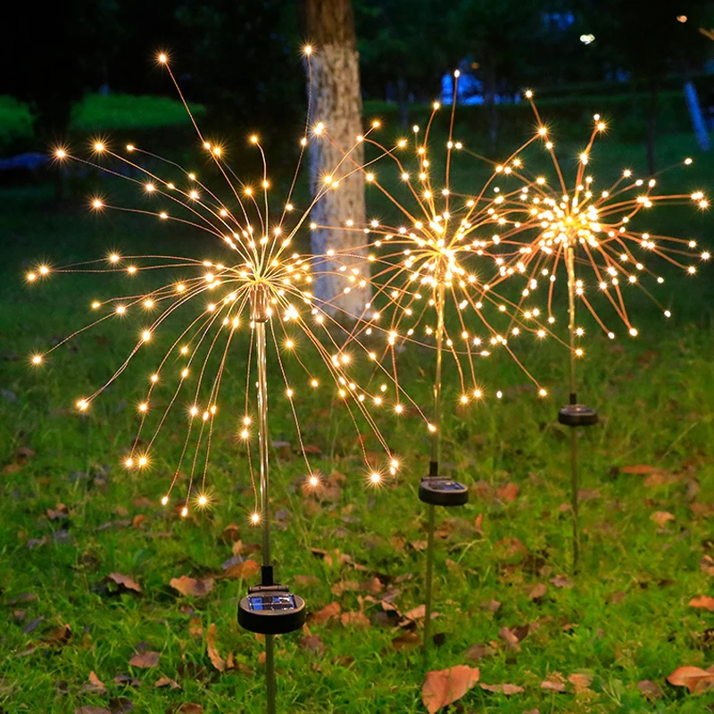 Солнечный свет фейерверка Grass Globe Dandelion 90/120/150 Светодиодная лампа фейерверка для сада, газона, ландшафта, праздничных рождественских огней