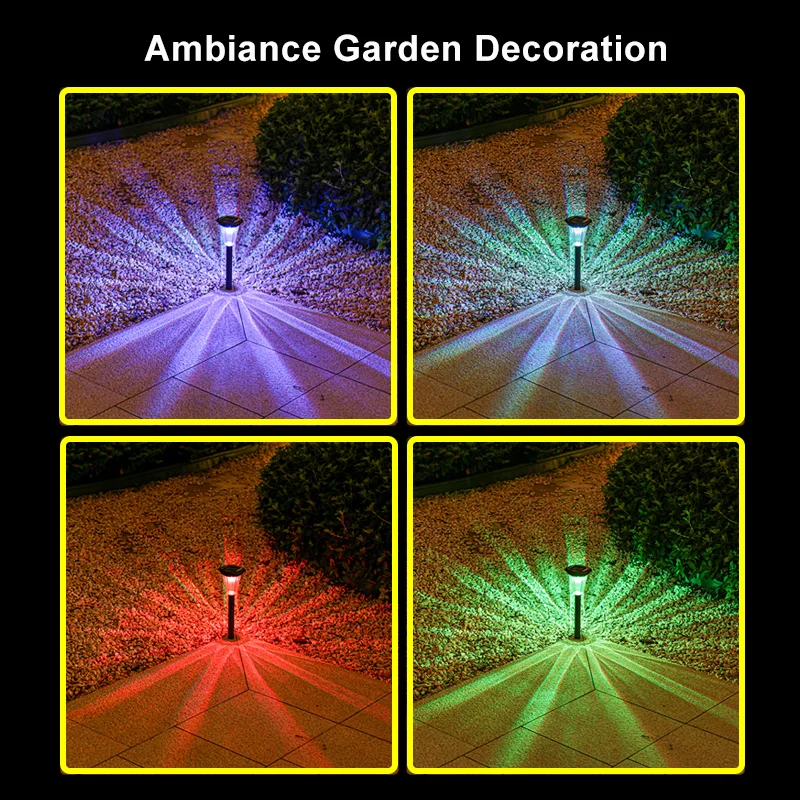 2-6 шт. Светодиодные солнечные фонари для газона, многоцветный садовый наружный прожектор, водонепроницаемый наружный садовый декор, лампы для газона на крыльце во дворе