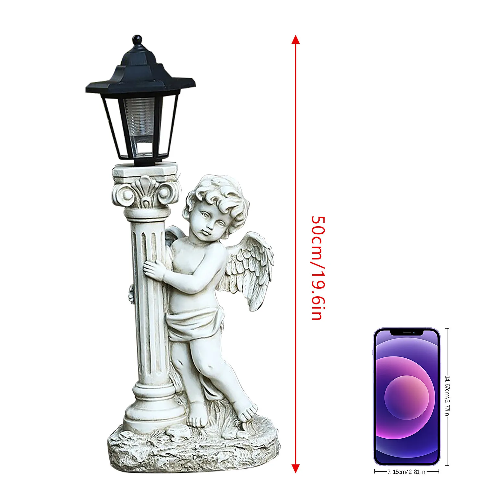 Римская колонна, статуя Ангела, Садовые статуэтки, Скульптуры, лампа солнечной энергии, Ретро Статуя Ангела, лампа для декора двора Esculturas Y Figuritas