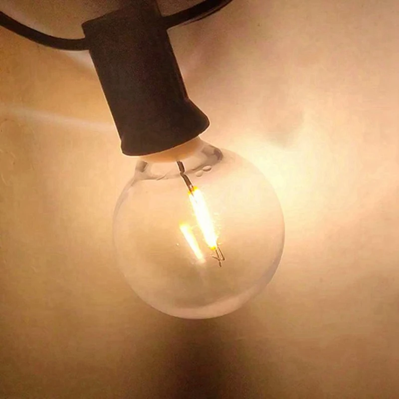 12шт сменных светодиодных лампочек G40, небьющиеся светодиодные лампы-глобусы с винтовым основанием E12 для солнечных гирлянд Теплый белый