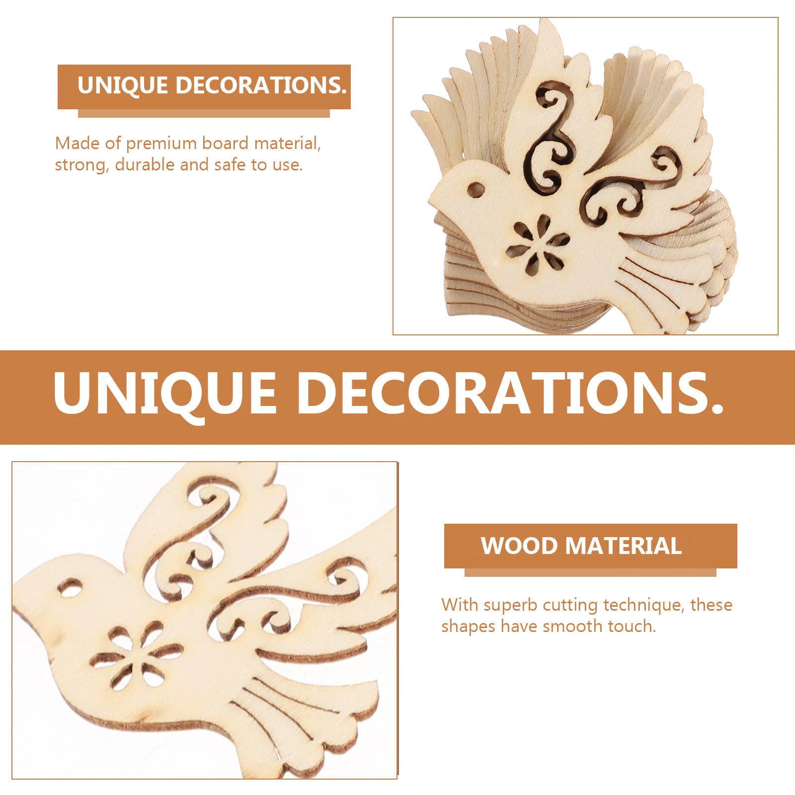 10шт деревянных деталей в форме мира Декор Деревянные поделки Подвесной декор