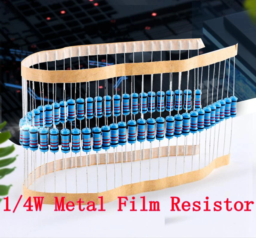 (100шт) 1R2 1,2 R Ом 1/4 Вт Металлический пленочный резистор 1R2 1,2 R Ом 0,25 Вт 1% ROHS