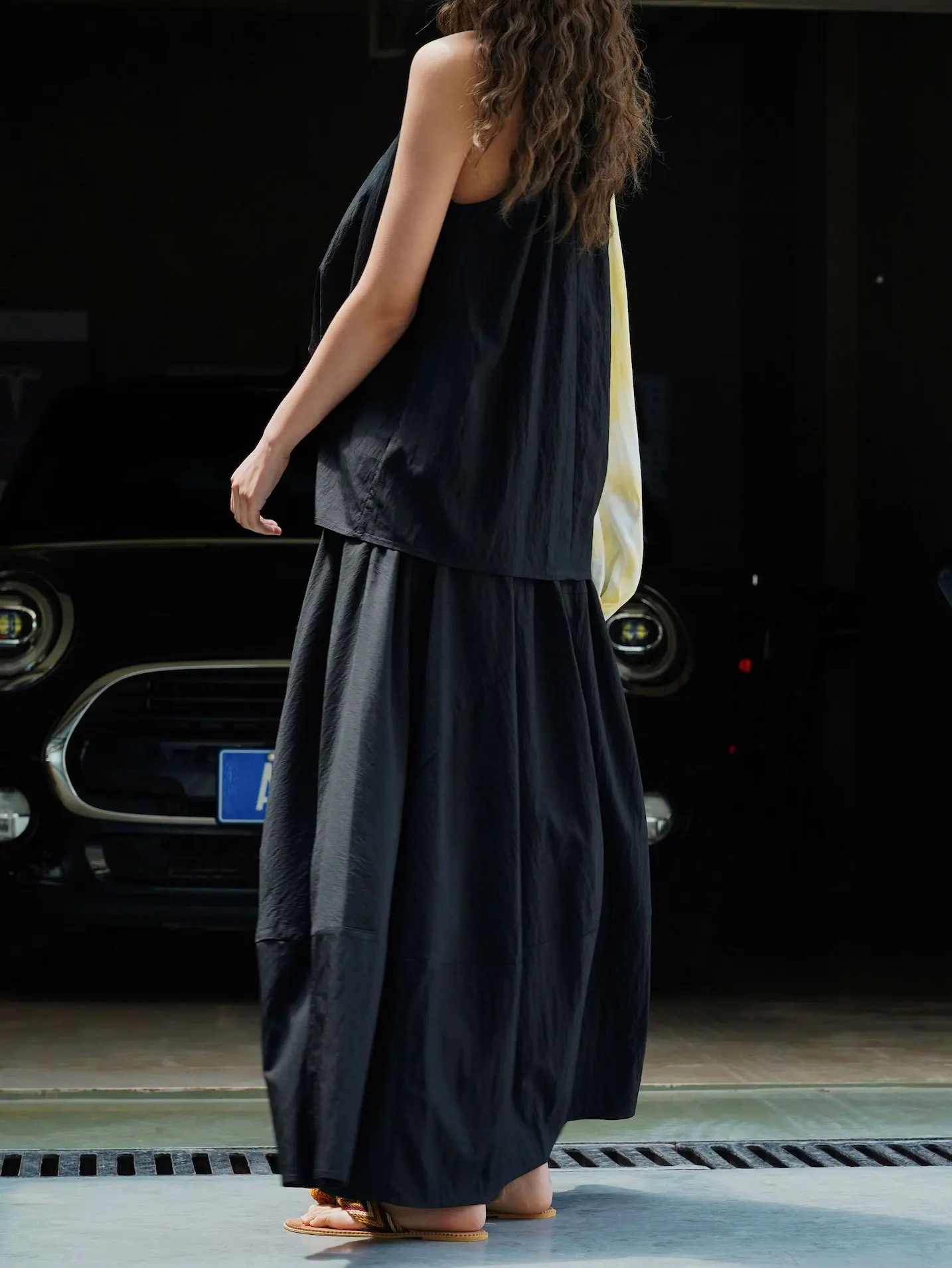 Летний Новый праздничный зонтик, Черные юбки, женская длинная юбка с эластичным поясом, Удобная легкая Корейская версия, романтическая одежда