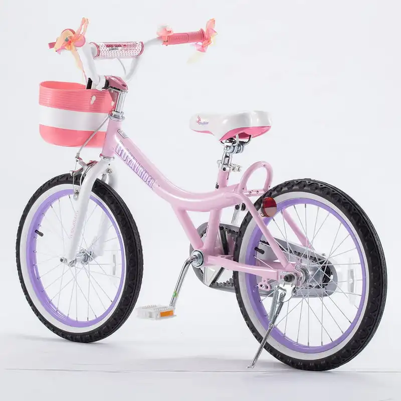 Велосипеды для начинающих для девушек и юношей 18 дюймов с корзиной для тренировочных колес, EI Pink