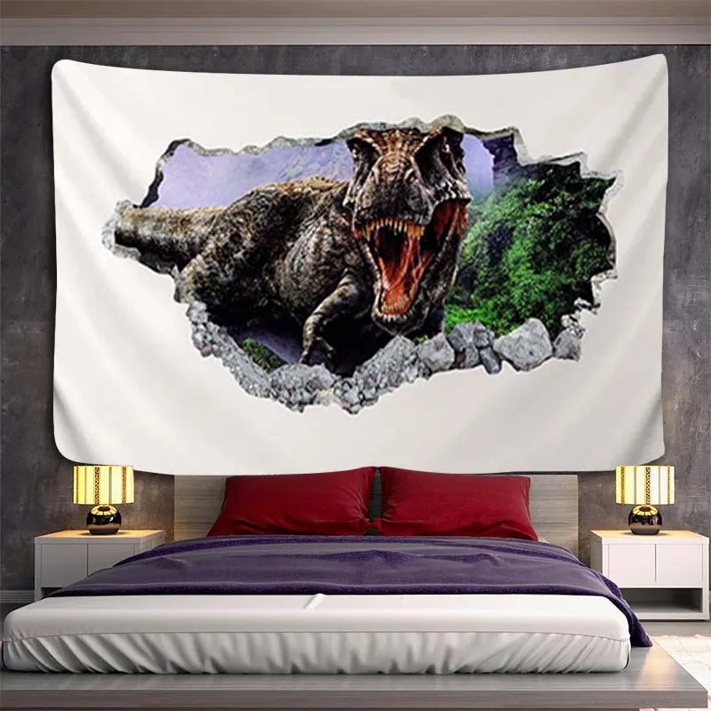 Декоративный гобелен с 3D динозавром, настенный гобелен с динозавром, Декор для стен в стиле цыганского колдовства, гобелен для спальни, настенный гобелен