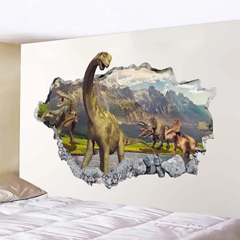 Декоративный гобелен с 3D динозавром, настенный гобелен с динозавром, Декор для стен в стиле цыганского колдовства, гобелен для спальни, настенный гобелен