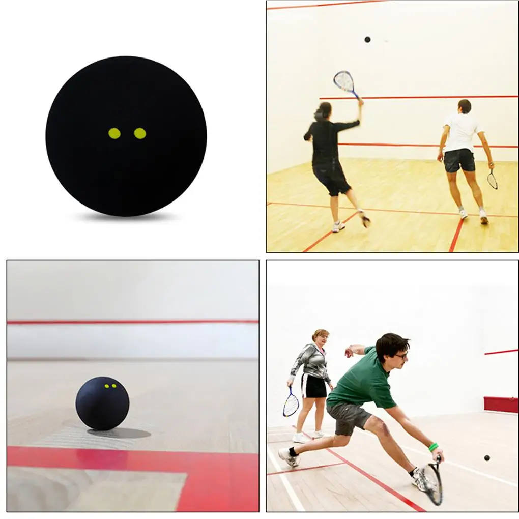 Мяч для сквоша с двумя желтыми точками, носимые спортивные резиновые Мячи, Тренировочный инструмент