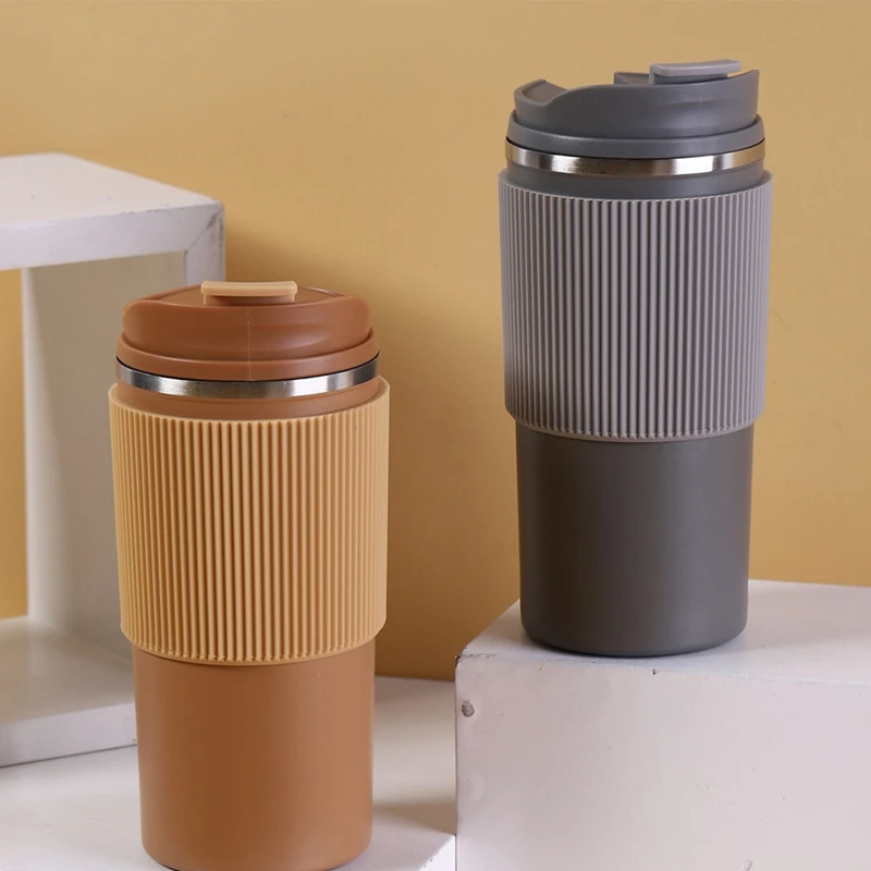 Кофейная чашка с двойными стенками, термостойкая силиконовая дорожная кружка, экологически чистые портативные чашки с герметичной крышкой