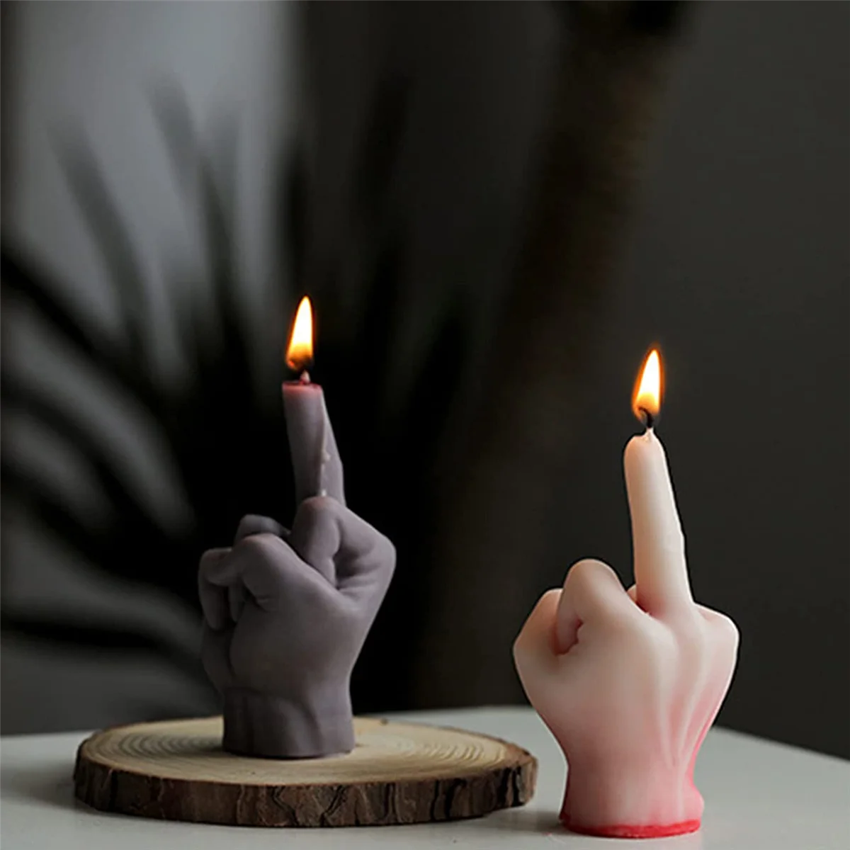 Силиконовые формы для свечей средним пальцем, жестовые формы для изготовления мыла из смолы, 3,8 дюйма