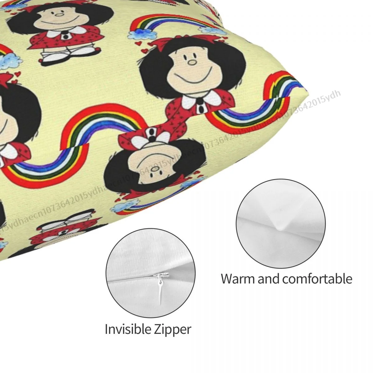 Наволочка для объятий Rainbow Mafalda Miguelito Рюкзак с комиксами Cojines Чехлы для диванов и кресел с принтом Декоративные