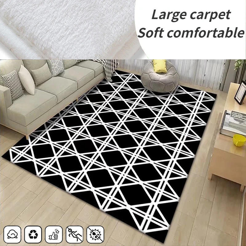 Современные геометрические коврики для спальни, украшения гостиной, ковер для гостиной, офисный коврик для пола, противоскользящий коврик для большого дивана, который можно стирать