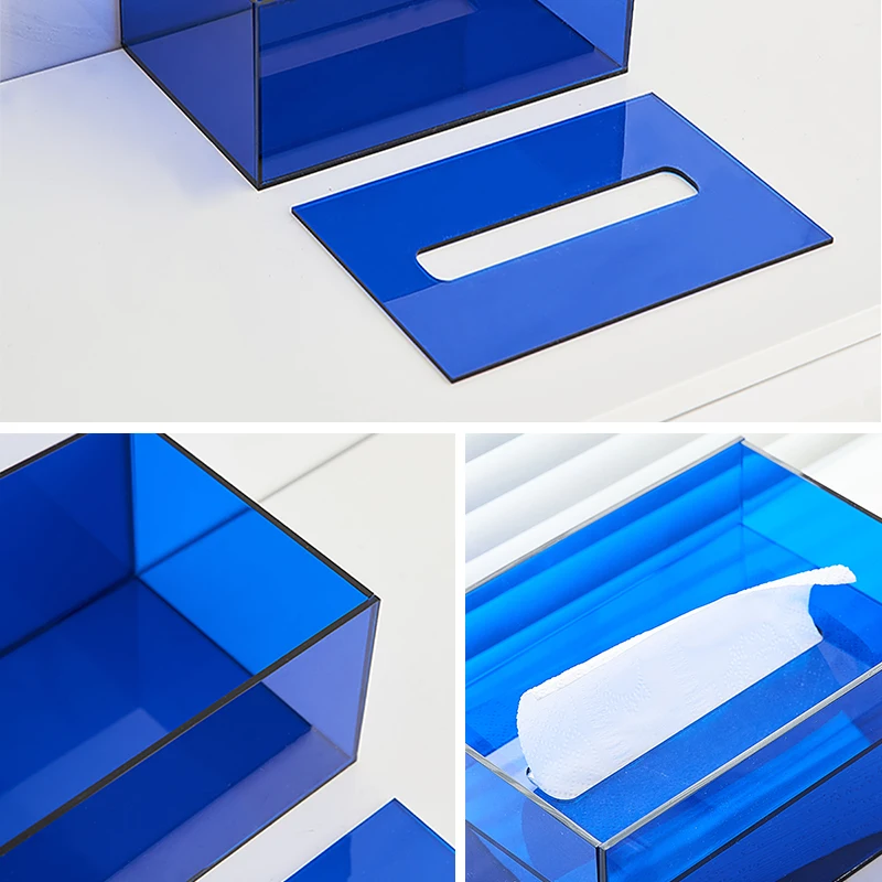 Держатель коробок для салфеток Бытовая Прозрачная цветная акриловая коробка для салфеток Креативный стеллаж для хранения акриловых коробок для салфеток для дома и отеля