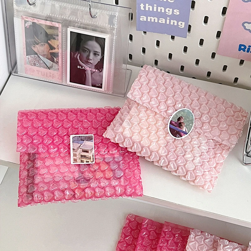 10шт Маленьких/ больших размеров Розовая сумка для любви, пузырчатый конверт, упаковочные пакеты, Милая фотокарточка, защитный чехол, Маленькая подарочная упаковка, сумка