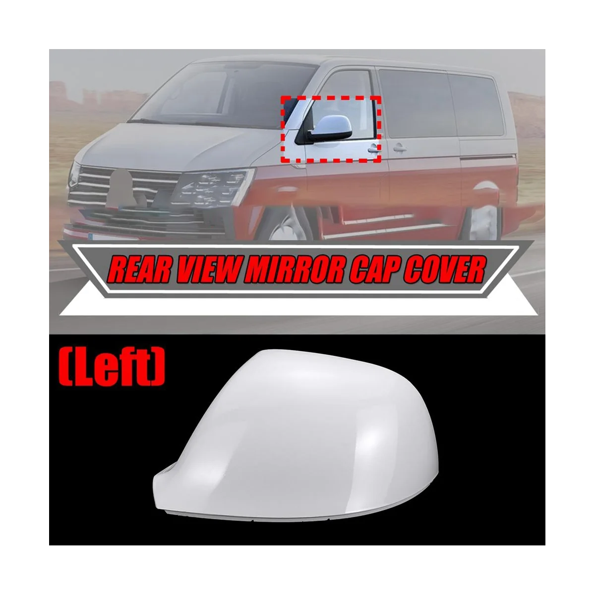 Автомобильная белая боковая крышка зеркала заднего вида, прямая крышка зеркала для VW Transporter T5 T5.1 2010-2015 T6 2016-2019