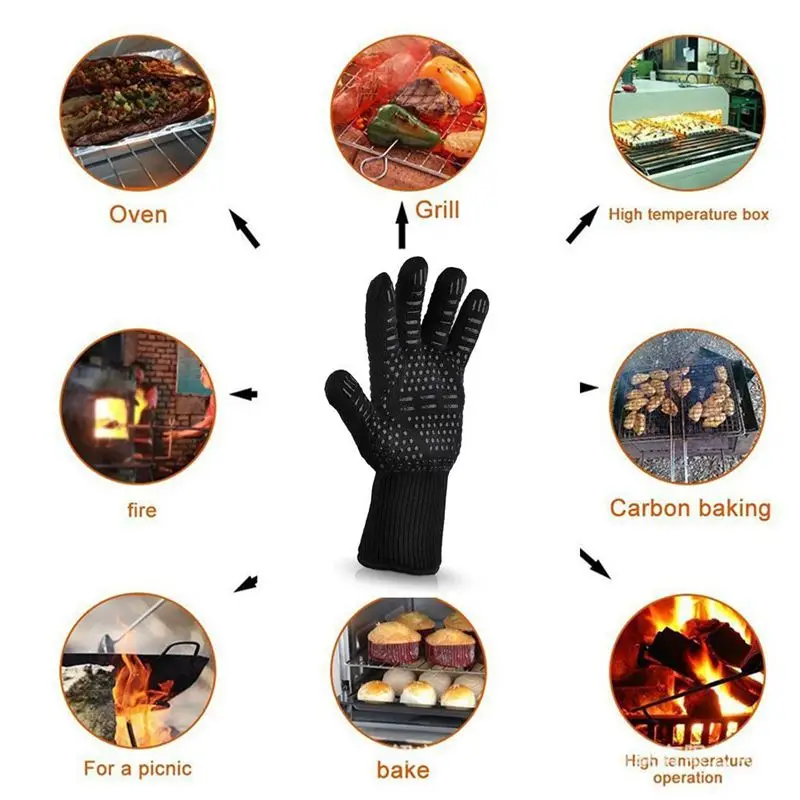 1 пара термостойких толстых силиконовых перчаток для приготовления пищи, выпечки, барбекю, рукавицы для гриля, перчатки для мытья посуды, кухонные принадлежности