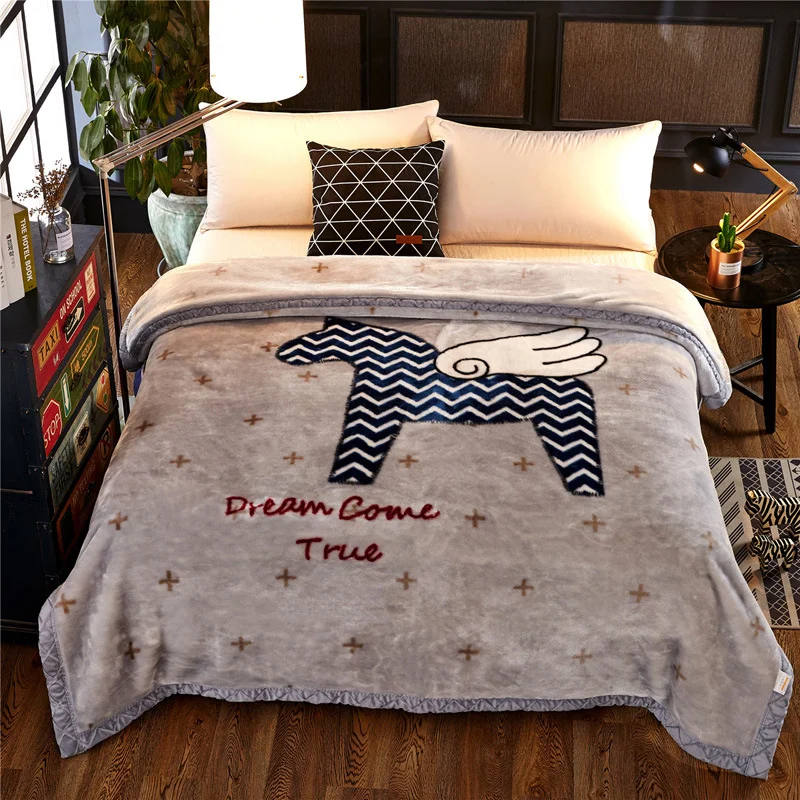 Супер мягкое теплое пушистое утяжеленное одеяло, двухслойное норковое одеяло Raschel для двуспальной кровати, зимнее покрывало, толстое одеяло