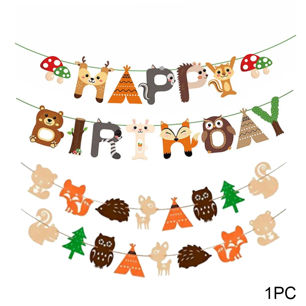 Подарок, Праздник Душа Ребенка, Декор на День Рождения, Гостиная, Многоразовый Баннер для вечеринки Для детей, Подвесные Бумажные Лесные Животные