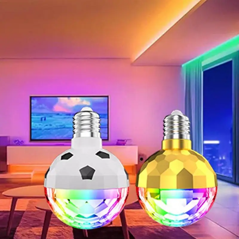 Свет для дискотеки Вращающиеся дискотечные огни Шаровая лампа с поворотным переключателем Светодиодный энергосберегающий футбольный дизайн с мягким фитилем для спальни на открытом воздухе