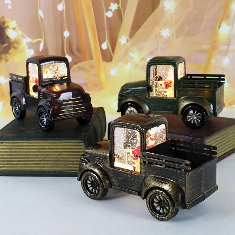 Принадлежности для вечеринок, Рождественский ночник в ретро-автомобиле, креативный мини-светодиодный ветряной фонарь для пожилых людей, рождественские украшения