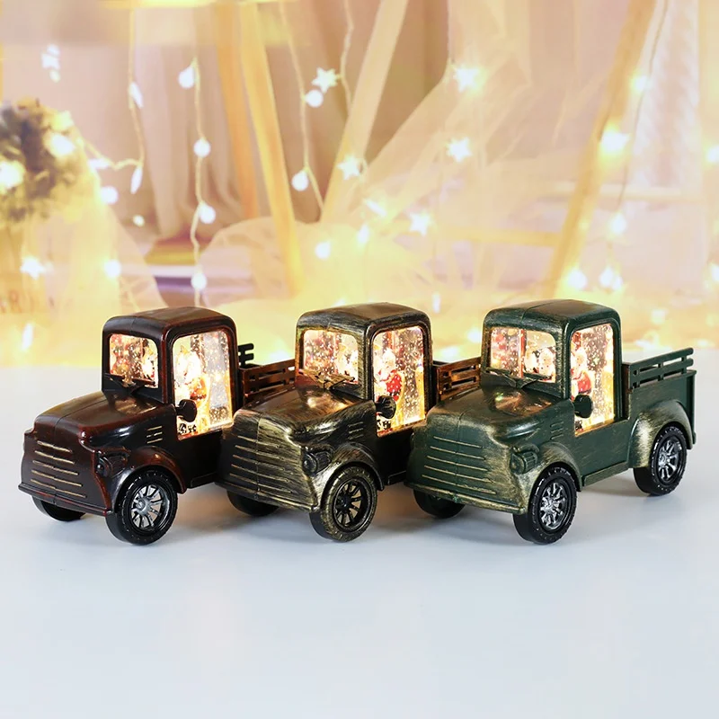 Принадлежности для вечеринок, Рождественский ночник в ретро-автомобиле, креативный мини-светодиодный ветряной фонарь для пожилых людей, рождественские украшения