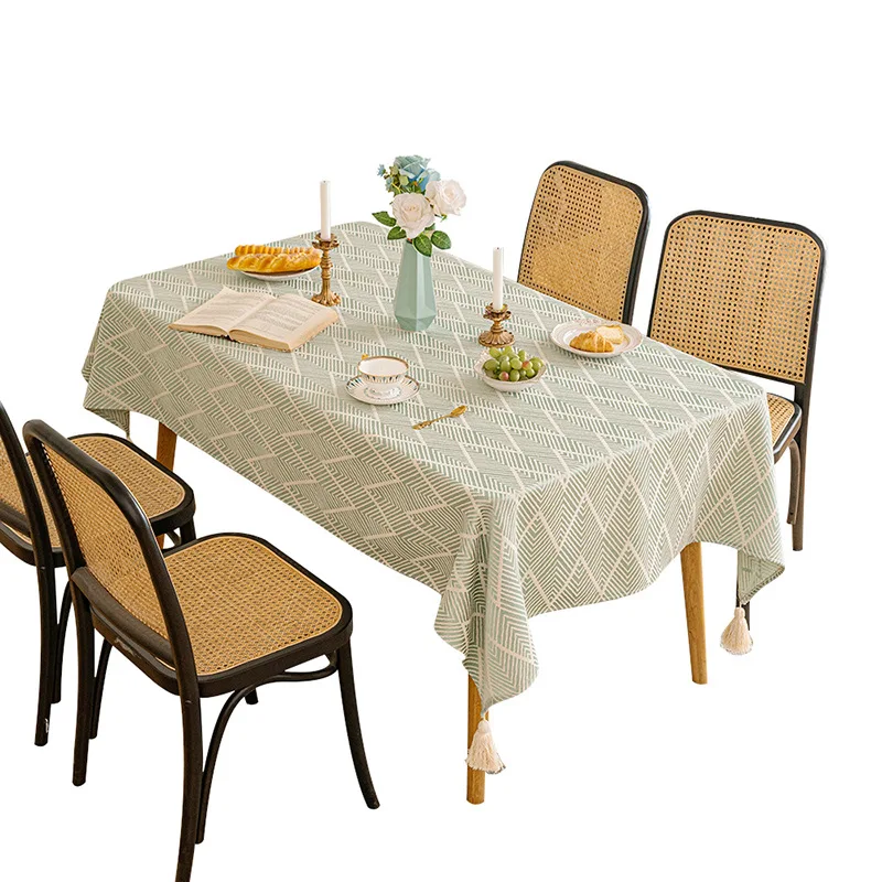 Обеденный стол в скандинавском стиле из ткани ins с высококачественным журнальным столиком из свежего хлопка и льна в японском стиле
